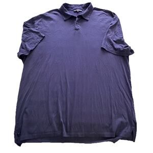 Quince Mens Blue 100% Pima Cotton Polo Shirt Sz XXL